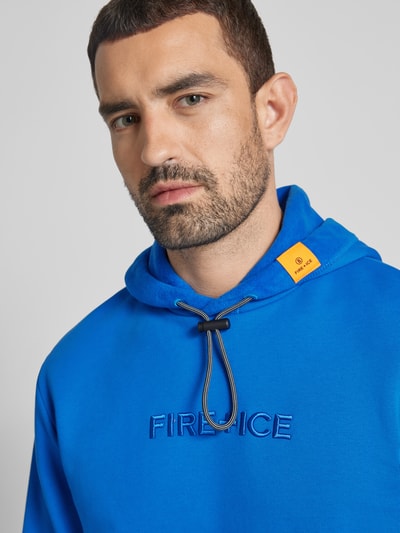 FIRE + ICE Hoodie mit Label-Stitching Modell 'DELVIN' Metallic Blue 3