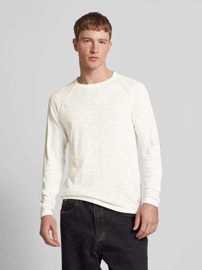 Jack & Jones Shirt met lange mouwen en geribde ronde hals, model 'BREEZE' Wit - 4