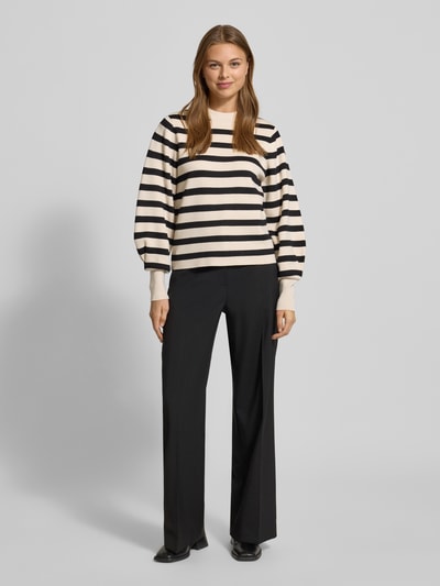 Jake*s Collection Strickpullover mit gerippten Abschlüssen Offwhite 1