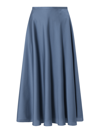 Swing Midirock aus Satin  Rauchblau 1