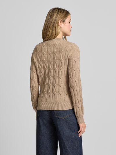 Tommy Hilfiger Regular fit gebreid jack met kabelpatroon van zuivere wol Camel - 5