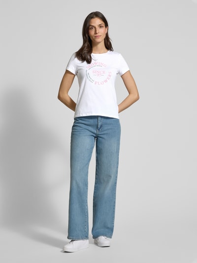 Tom Tailor Denim Regular Fit T-Shirt aus reine Baumwolle Weiss 1