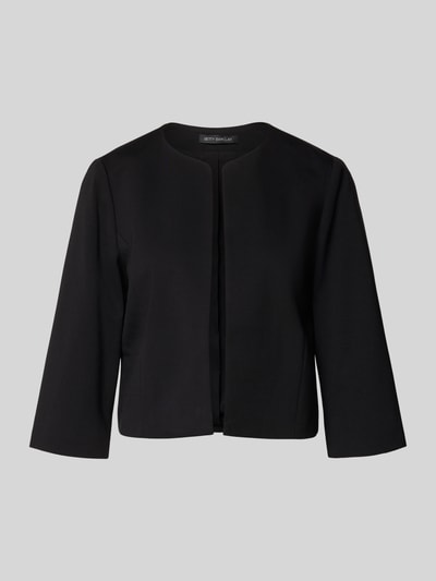 Produktfoto, Blazer aus Viskose-Mix mit offener Front von Betty Barclay, czarny, prosty krój, okrągły dekolt, rękaw o dł. 3/4, mieszanka wiskozy z dodatkiem streczu, długość tyłu w rozmiarze 36: 43 cm, szerokość w rozmiarze 36: 45 cm, długość rękawa 39 cm