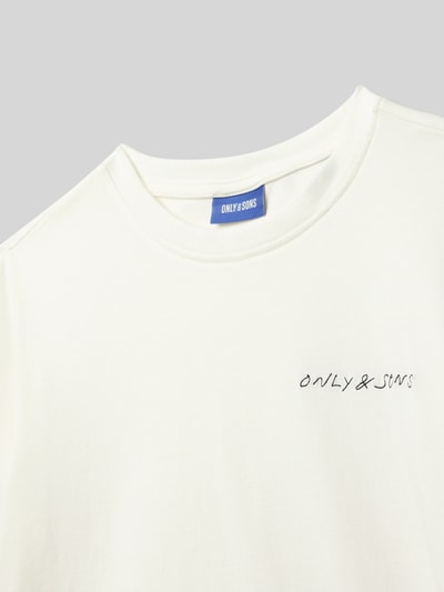 Only & Sons Regular fit T-shirt van puur katoen Offwhite - 2