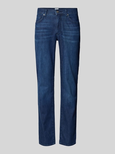 Produktfoto, Herren Jeans im Used-Look Modell 'Cadiz' von BRAX, Baumwoll-Mix mit Stretch-Anteil, Regular-Fit, Eingrifftaschen, dunkelblau