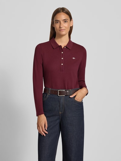 Gant Longsleeve mit Umlegekragen Bordeaux 4
