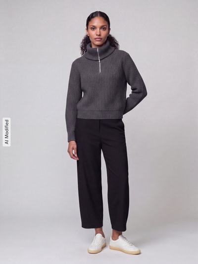 Weekend Max Mara Regular Fit Pullover aus reiner Schurwolle Modell 'LASER' Anthrazit 1