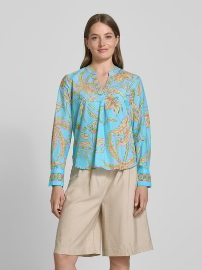 Emily Van den Bergh Regular Fit Bluse mit Tunikakragen Aqua 4