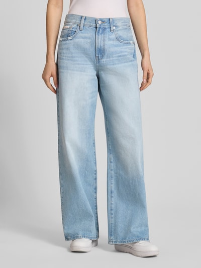 Calvin Klein Jeans Jeansy z szerokimi nogawkami z czystej bawełny Jasnoniebieski 4