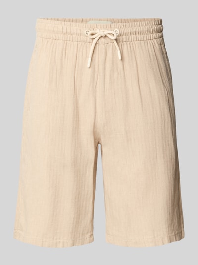 Blend Shorts aus Leinen-Mix mit Eingrifftaschen Modell 'MARCO' Sand 2