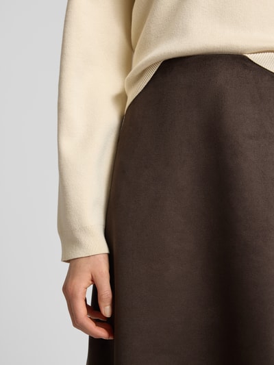 Drykorn Midirok in leerlook, model 'Sally' Chocoladebruin - 3