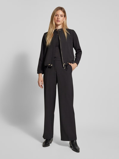 JOOP! Wide leg stoffen broek met labelapplicatie Zwart - 1