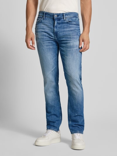 BOSS Orange Straight fit jeans van katoenmix, model 'DELAWARE BO' Jeansblauw - 4