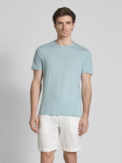 MCNEAL T-shirt met geribde ronde hals Aquablauw - 4