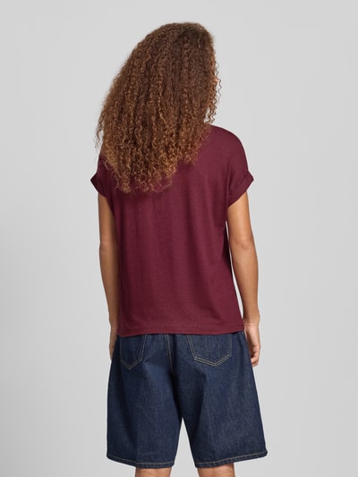 Only Relaxed Fit T-Shirt aus Viskose-Mix Modell 'MOSTER' Dunkelrot 5