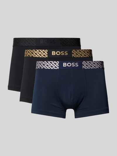 BOSS Trunks mit elastischem Logo-Bund im 3er-Pack Black 1