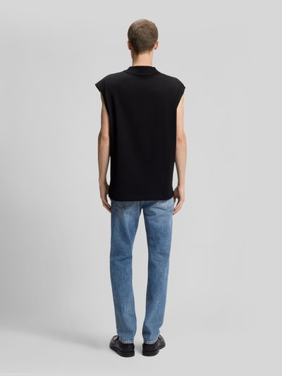 HUGO Blue Top typu tank o kroju relaxed fit z czystej bawełny model 'NAVERTZ' Czarny 5