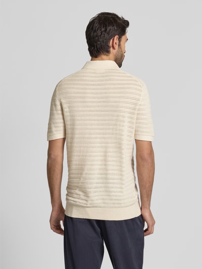 Profuomo Slim fit poloshirt met V-hals Offwhite - 5