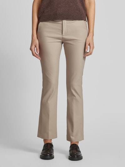 MOS MOSH Slim fit stoffen broek met steekzakken, model 'ELLEN NIGHT' Taupe - 4