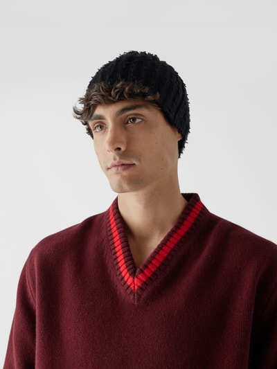 Roberto Collina Beanie aus Kaschmir-Woll-Mix Schwarz 1