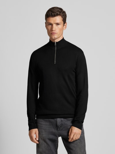 Only & Sons Gebreide pullover van viscosemix met opstaande kraag Zwart - 4