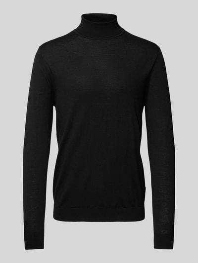 Matinique Rollkragenpullover aus Wolle mit Label-Detail Modell 'parcusman' Black 2