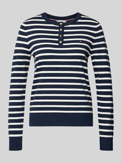 Tommy Hilfiger Regular Fit Langarmshirt aus Baumwoll-Mix Marine 2