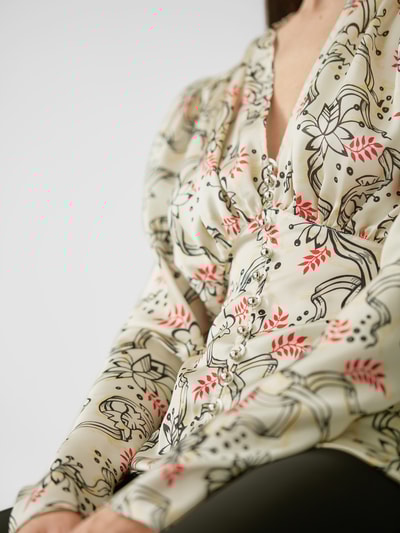 Paco Rabanne Bluse mit Allover-Print Beige 3