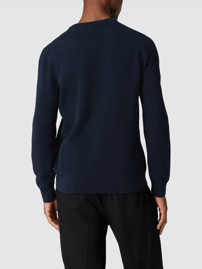 Marc O'Polo Strickpullover mit Rundhalsausschnitt Modell 'Crewneck' Dunkelblau 5