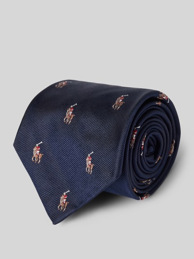 Polo Ralph Lauren Krawat jedwabny z wyhaftowanym logo Granatowy 1