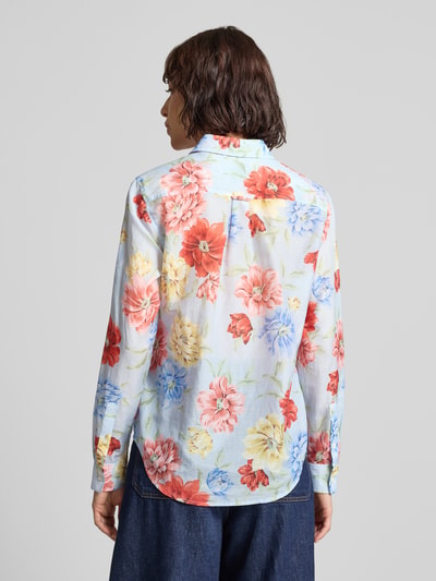 GANT Bluse mit Seide-Anteil und Hemdblusenkragen Hellblau 5