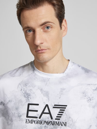 EA7 Emporio Armani T-Shirt mit Label-Print Modell 'VENTUS' Hellgrau 3