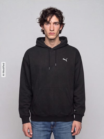PUMA Performance comfort fit hoodie van katoenmix model 'ESS ELEVATED' Zwart - 4