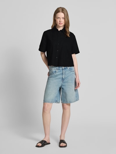 JAKE*S STUDIO WOMAN Cropped Bluse mit Kentkragen Black 1