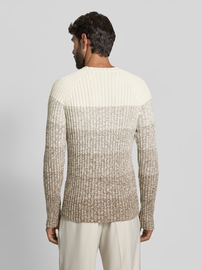 JOOP! Collection Sweter o kroju slim fit z efektem dzianiny model ‘Maximilio’ Beżowy 5