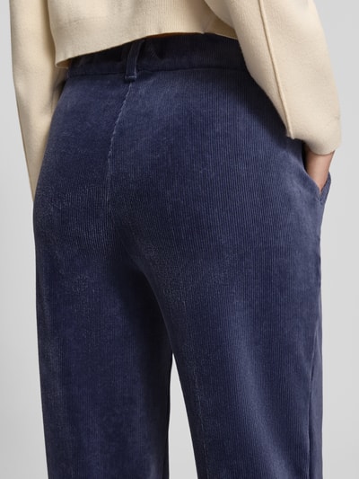 Brax Corduroy broek met elastische band en steekzakken, model 'MAINE' Donkerblauw - 3