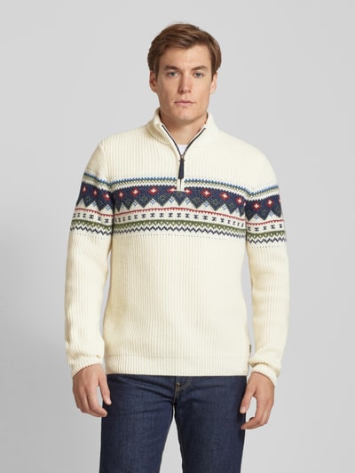 RAGMAN Wollen pullover met ribboorden Offwhite - 4