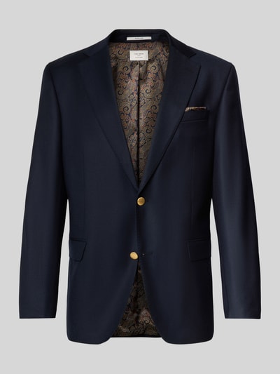 Carl Gross Regular fit 2-knoops colbert van een mix van scheerwol en kasjmier, model 'TASSILO' Marineblauw - 2