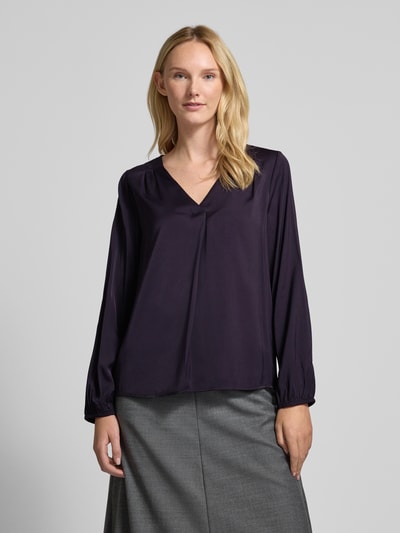 comma Blusenshirt mit V-Ausschnitt Aubergine 4