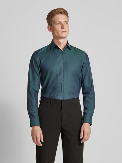 Jake*s Slim fit zakelijk overhemd met kentkraag Groen - 4