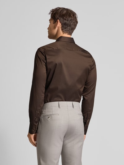 ETERNA Slim Fit Business-Hemd mit Kentkragen Dunkelbraun 5