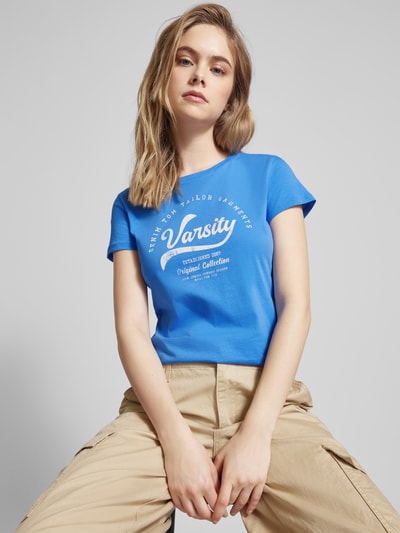 Tom Tailor Denim T-shirt met labelprint Bleu - 3