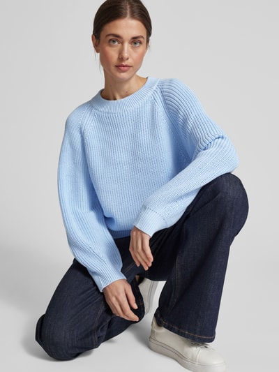 s.Oliver RED LABEL Comfort Fit Strickpullover mit Raglanärmeln Bleu 3