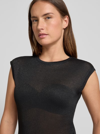 Vero Moda T-shirt o kroju slim fit z mieszanki wiskozy model ‘SARAH’ Czarny 3