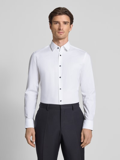 BOSS Slim Fit Businesshemd aus Baumwoll-Mix Modell 'HANK' Weiss 4