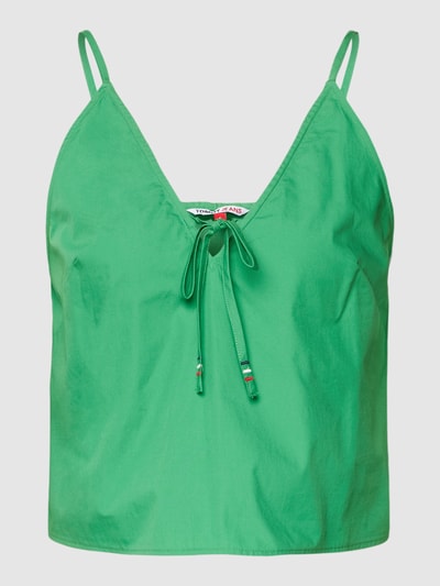 Tommy Jeans Top met V-hals, model 'POPLIN' Groen - 2