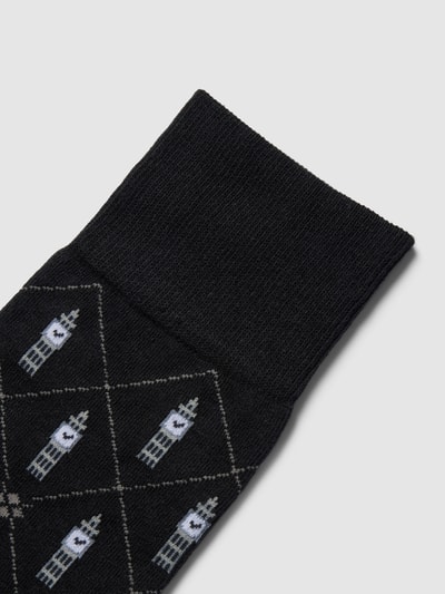 Burlington Socken mit Allover-Muster Modell 'BIG BEN' Black 2