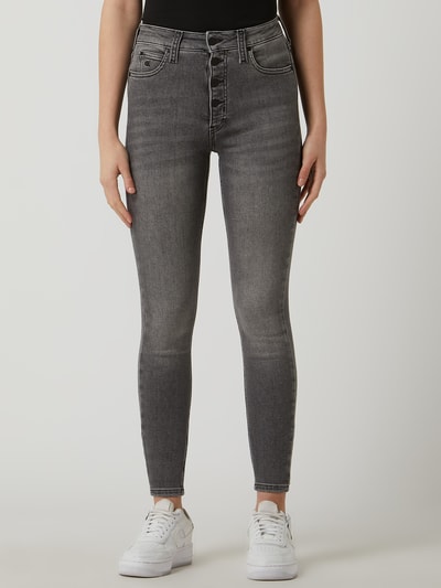 Calvin Klein Jeans Super Skinny FIt High Rise Jeans mit Stretch-Anteil Hellgrau 4