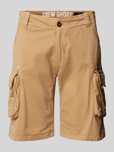 Alpha Industries Regular Fit Cargoshorts mit Label-Stitching Modell 'CREW SHORT' Sand 2