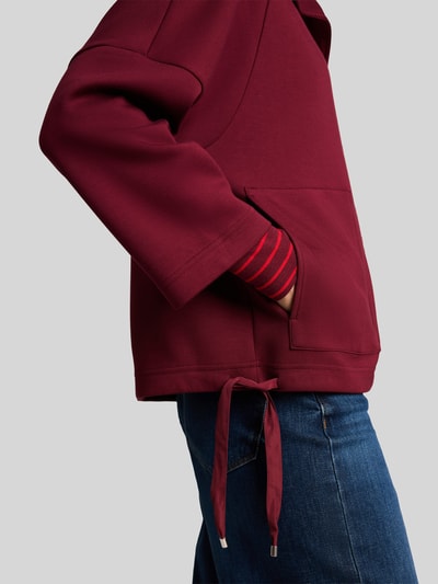 Tom Tailor Boxy Fit Sweatjacke mit Viskose-Anteil Bordeaux 3